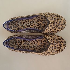 Rothy's Tan and Black Leopard Flats